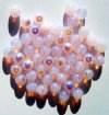 25 8mm Milky Light Pink Opal AB Round Glass Beads